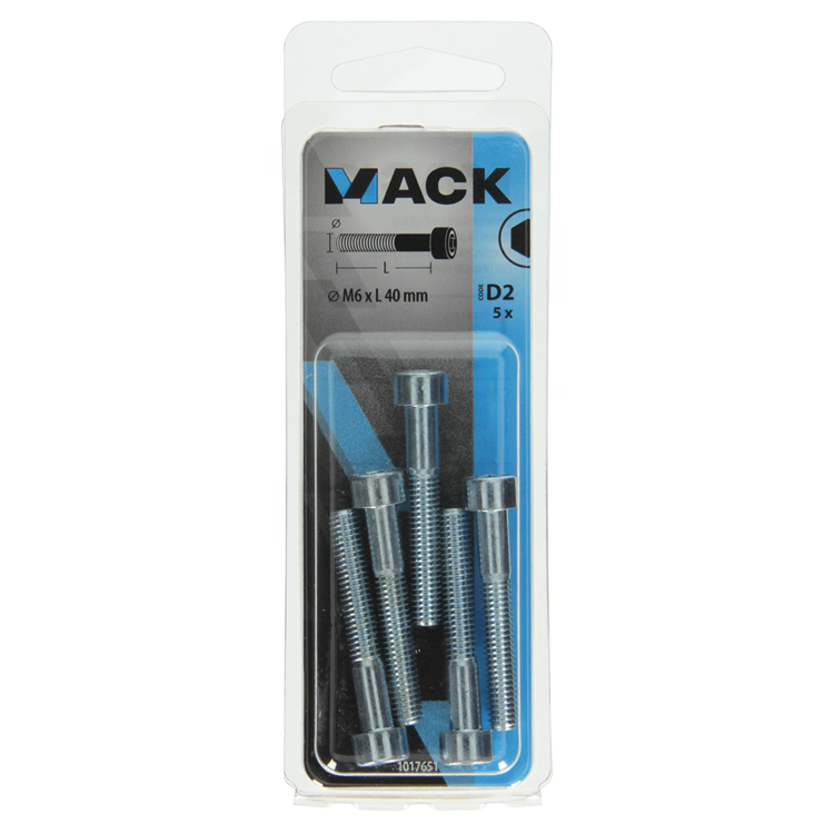 Afbeelding laden in galerijviewer, Mack 1017651 - binnenzeskant bout cyl.kop verz. 5 st m6 x 40 mm | 10 stuks
