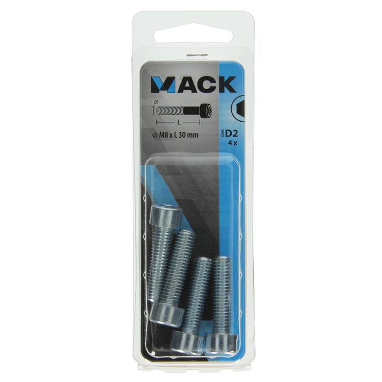 Afbeelding laden in galerijviewer, Mack 1017653 - binnenzeskant bout cyl.kop verz. 4 st m8 x 30 mm | 10 stuks
