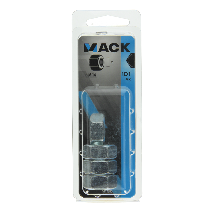 Afbeelding laden in galerijviewer, Mack 1017680 - zeskant moer staal verzinkt 4 st m 14 | 5 stuks
