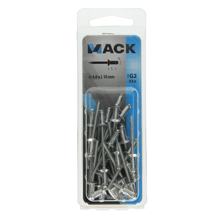 Afbeelding laden in galerijviewer, Mack 1020298 - 33 blindnieten alu 4,0x10mm | 5 stuks
