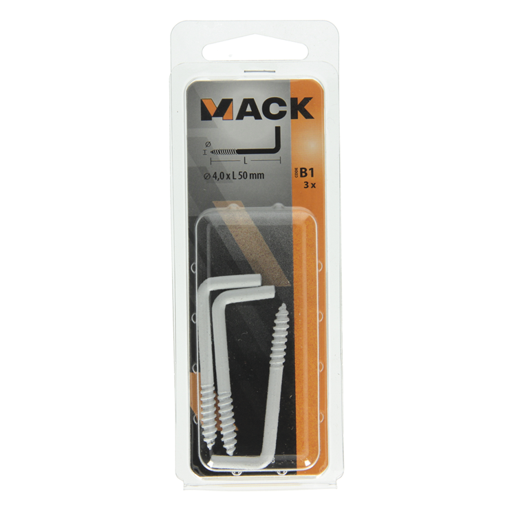 Afbeelding laden in galerijviewer, Mack 1017828 - schroefduim staal wit 3 st 4,0 x 50 mm | 10 stuks
