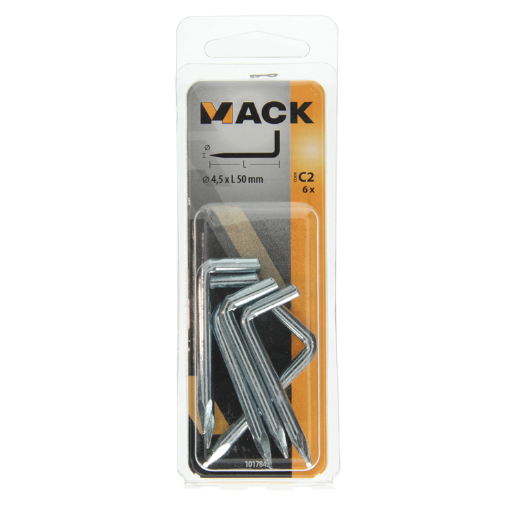 Afbeelding laden in galerijviewer, Mack 1017842 - puntduim staal verzinkt 6 st 4,5 x 50 mm | 10 stuks
