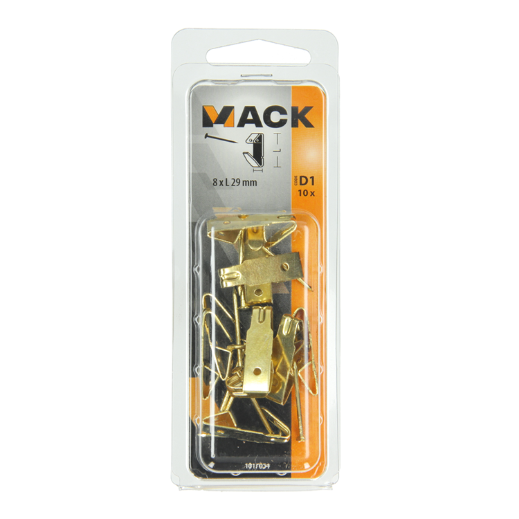 Afbeelding laden in galerijviewer, Mack 1017854 - kaderhaak staal vermessingd 10 st 8 x 29 mm | 10 stuks
