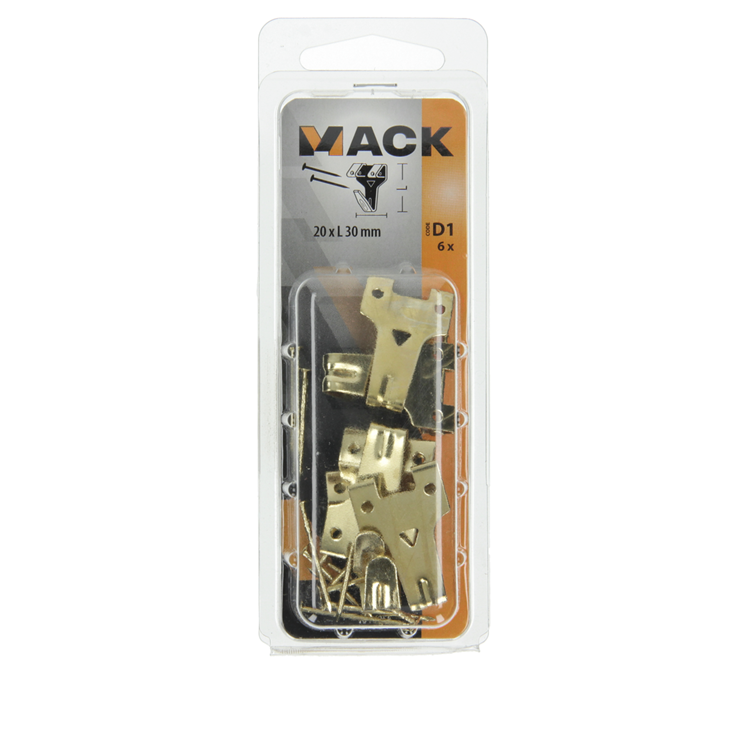 Afbeelding laden in galerijviewer, Mack 1017855 - kaderhaak staal vermessingd 6 st 20 x 30 mm | 5 stuks
