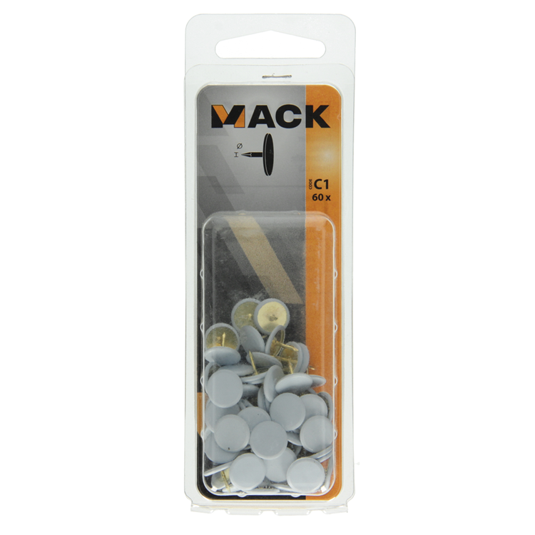 Afbeelding laden in galerijviewer, Mack 1017867 - duimspijker staal wit 60 st | 10 stuks
