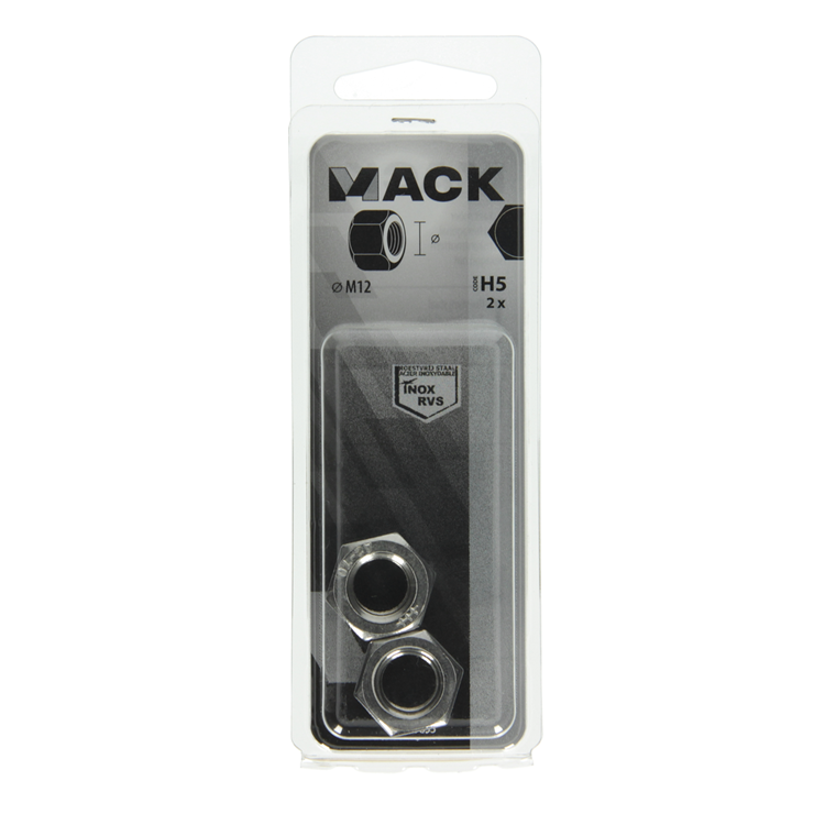 Afbeelding laden in galerijviewer, Mack 1019855 - zeskantmoer inox a2 2 st m12 | 10 stuks
