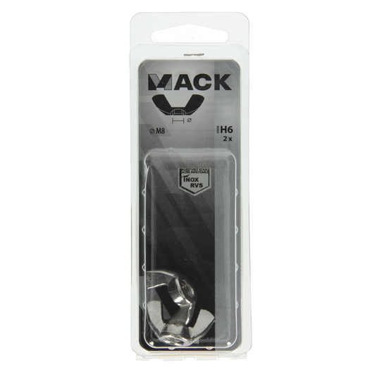Mack 1019868 - vleugelmoer inox a2 2 st m8 | 10 stuks