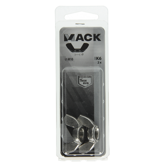 Mack 1019869 - vleugelmoer inox a2 2 st m10 | 10 stuks