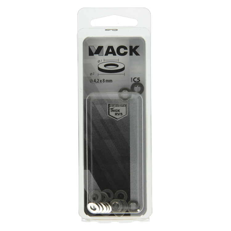 Afbeelding laden in galerijviewer, Mack 1019870 - sluitring inox a2 20 st m4 | 10 stuks
