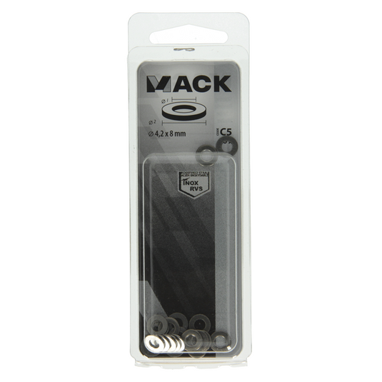 Mack 1019870 - sluitring inox a2 20 st m4 | 10 stuks