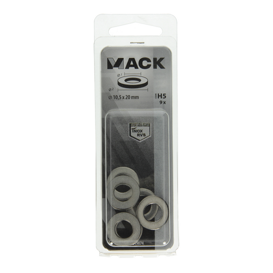 Mack 1019874 - sluitring inox a2 9 st m10 | 10 stuks