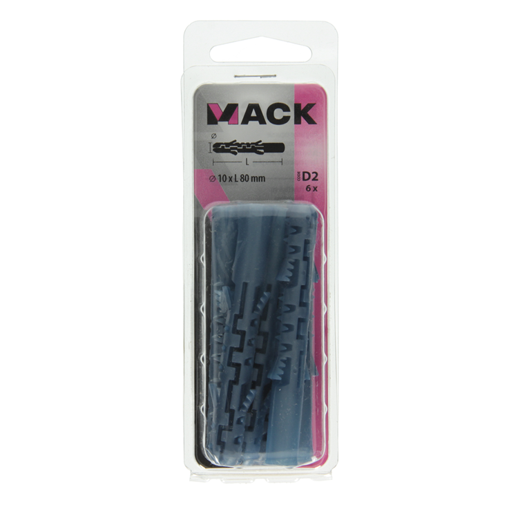 Afbeelding laden in galerijviewer, Mack 1019926 - plug lange expansie polyethyl 6 st 10 x 80 mm | 5 stuks
