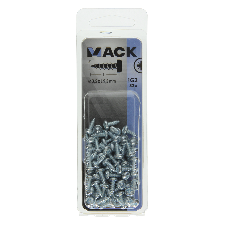 Afbeelding laden in galerijviewer, Mack 1018057 - zelftappende schroef cylkop verz. 82 st 3,5 x 9,5 mm | 10 stuks
