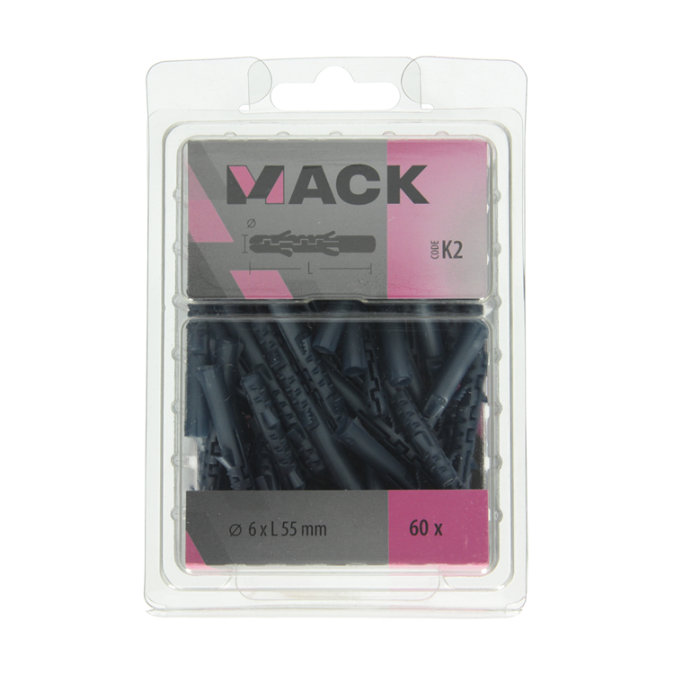 Afbeelding laden in galerijviewer, Mack 1020027 - plug lange expansie polyethyl 60 st 6 x 55 mm | 3 stuks
