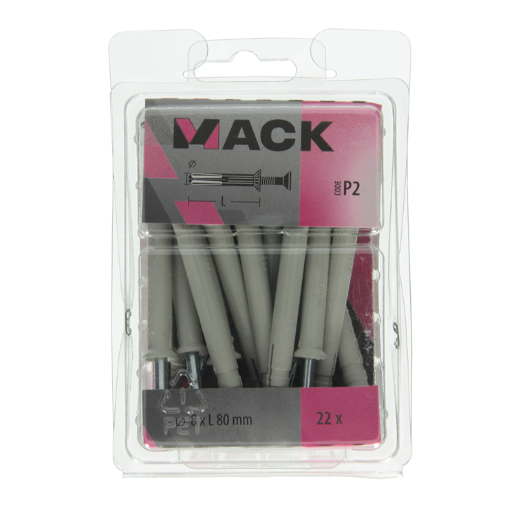 Afbeelding laden in galerijviewer, Mack 1018168 - nylon nagelplug polyamide 22 st 8 x 80 mm | 3 stuks
