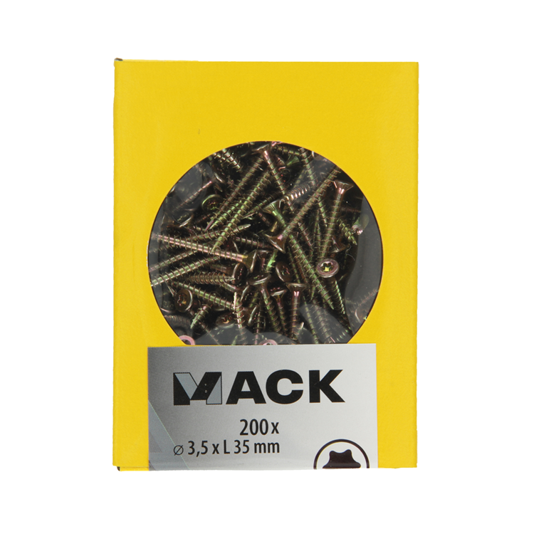 Afbeelding laden in galerijviewer, Mack 1020132 - spaanplaatschroef vz kp-zelfb.gvz 200st 3,5 x 35 mm | 5 stuks
