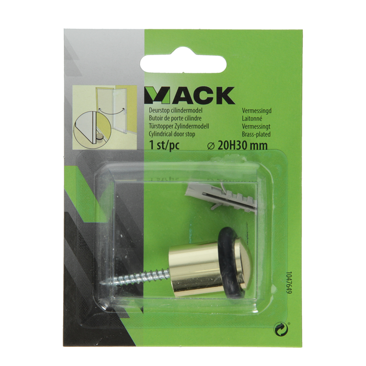 Afbeelding laden in galerijviewer, Mack 1047649 - deurstop cilindermodel vermessingd ø 20h30 mm 1 st pc | 6 stuks
