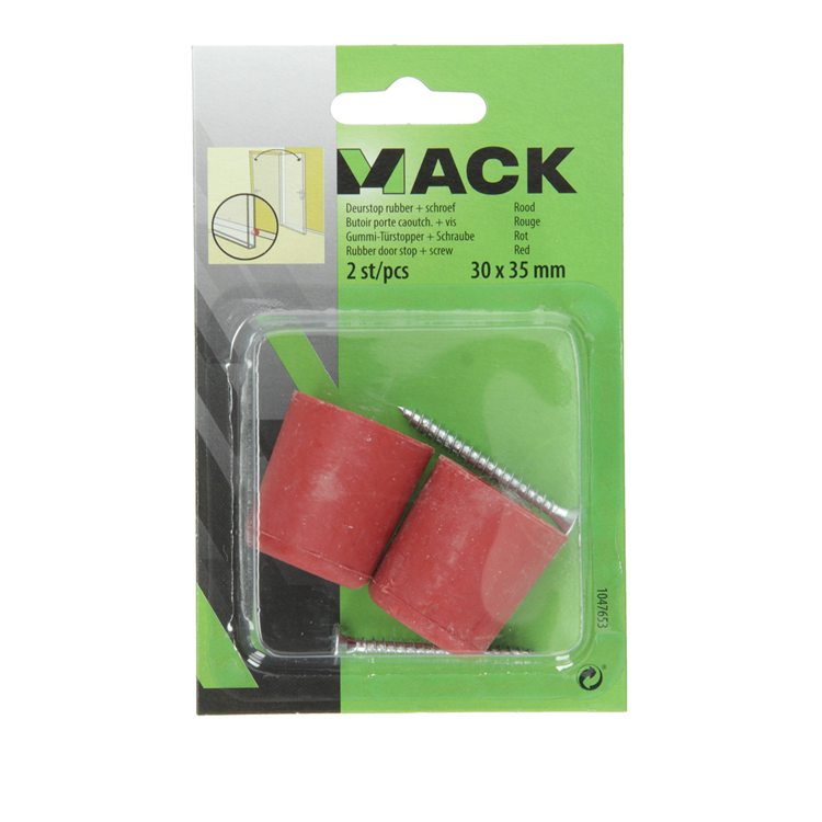 Afbeelding laden in galerijviewer, Mack 1047653 - deurstop rubber + schroef rood 30 x 35 mm 2 st pcs | 6 stuks
