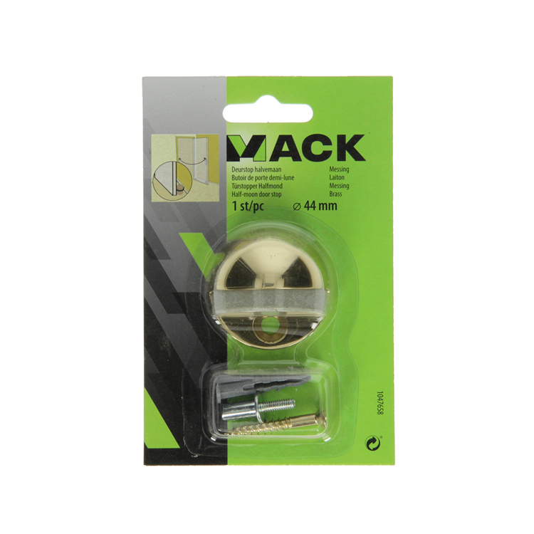 Afbeelding laden in galerijviewer, Mack 1047658 - deurstop halvemaan messing ø 44 mm 1 st pc | 6 stuks
