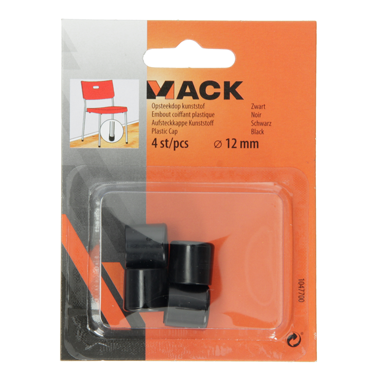 Afbeelding laden in galerijviewer, Mack 1047700 - opsteekdop kunststof zwart ø 12 mm 4 st pcs | 6 stuks
