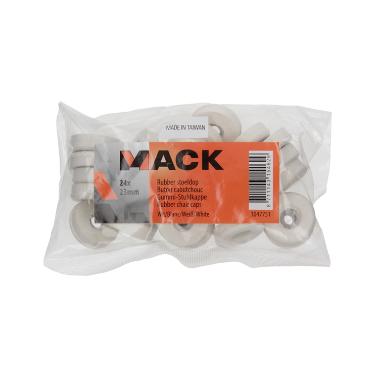 Afbeelding laden in galerijviewer, Mack 1047751 - stoeldop rubber wit ø 23 mm 24 st pcs | 6 stuks
