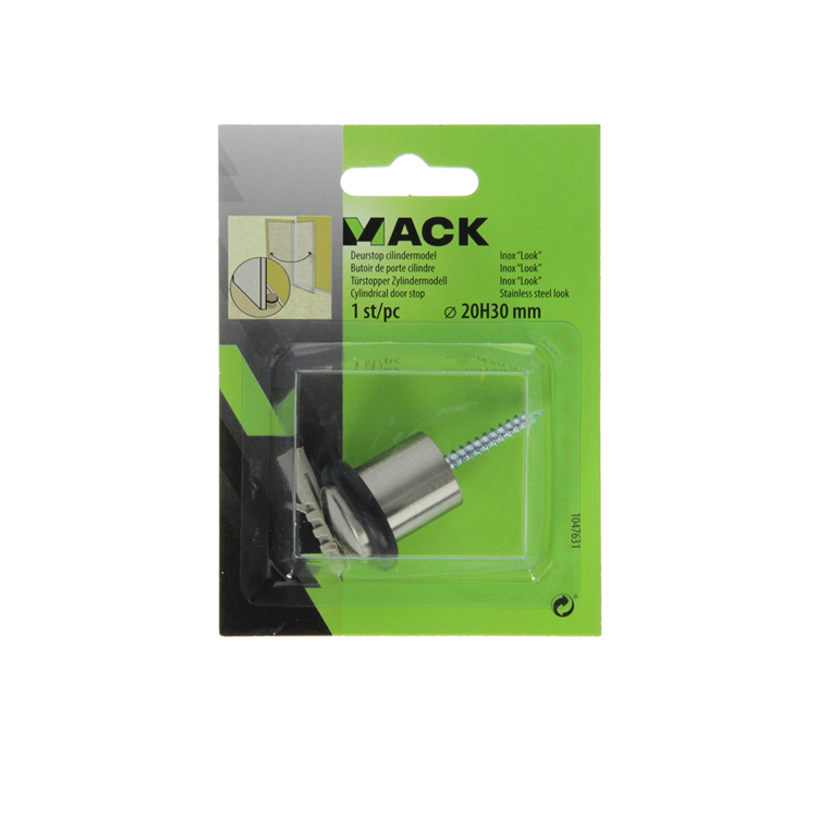 Afbeelding laden in galerijviewer, Mack 1047631 - deurstop cilindermodel inox look ø 20h30 mm 1 st pc | 6 stuks
