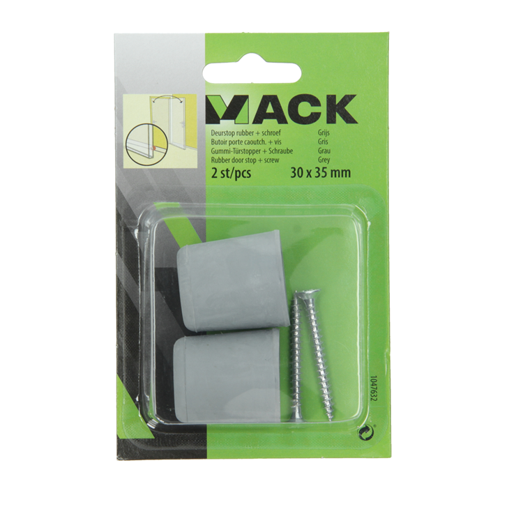 Afbeelding laden in galerijviewer, Mack 1047632 - deurstop rubber + schroef grijs 30 x 35 mm 2 st pcs | 6 stuks
