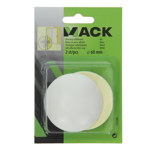 Mack 1047633 - deurstop zelfklevend wit ø 60 mm 2 st pcs | 6 stuks