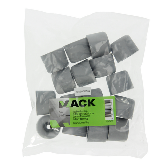 Mack 1047639 - deurstop rubber grijs 30 x 25 mm 16 st pcs | 6 stuks