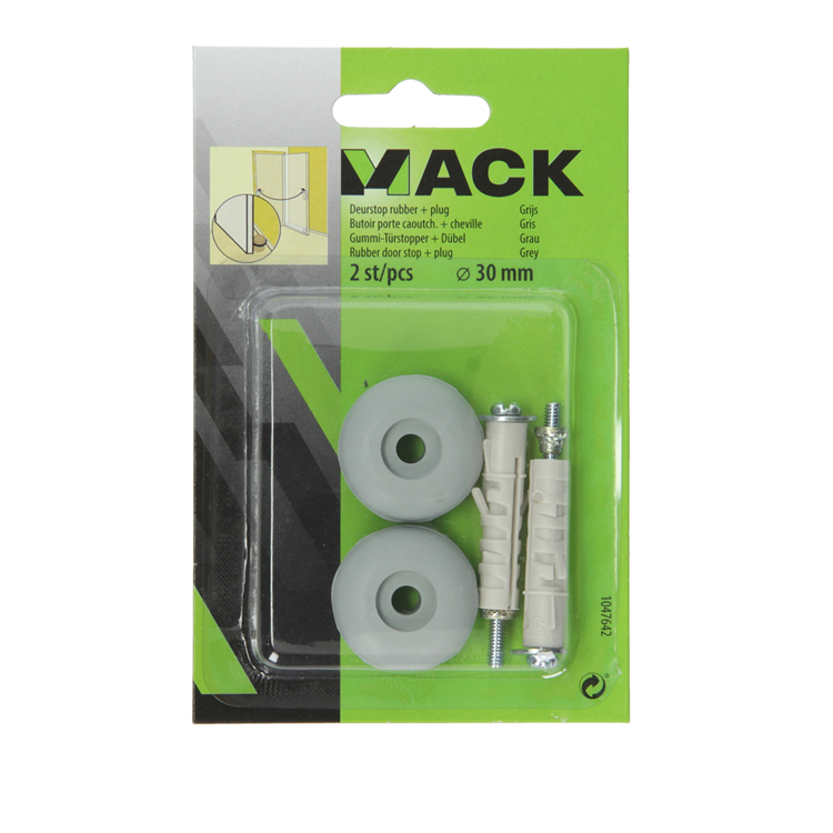 Afbeelding laden in galerijviewer, Mack 1047642 - deurstop rubber + plug grijs ø 30 mm 2 st pcs | 6 stuks
