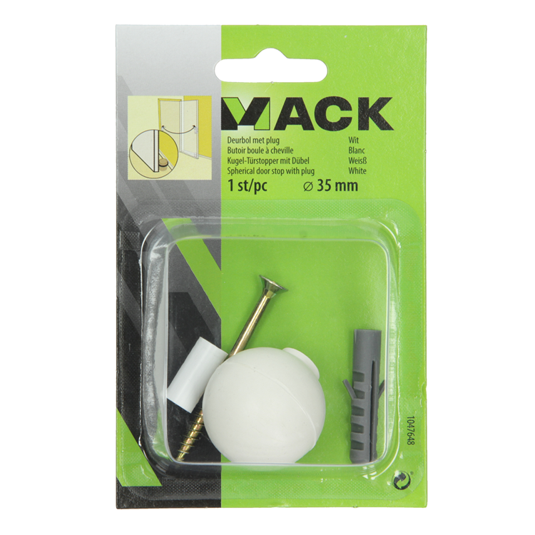 Afbeelding laden in galerijviewer, Mack 1047648 - deurbol met plug wit ø 35 mm 1 st pc | 6 stuks
