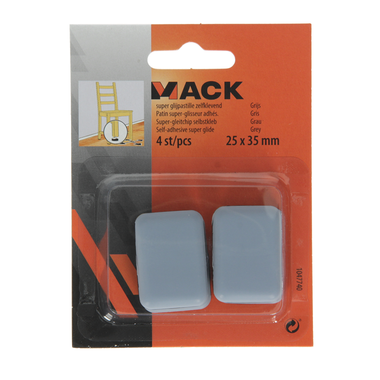 Afbeelding laden in galerijviewer, Mack 1047740 - super glijpastille zelfklevendgrijs 25 x 35 mm 4 st pcs | 12 stuks
