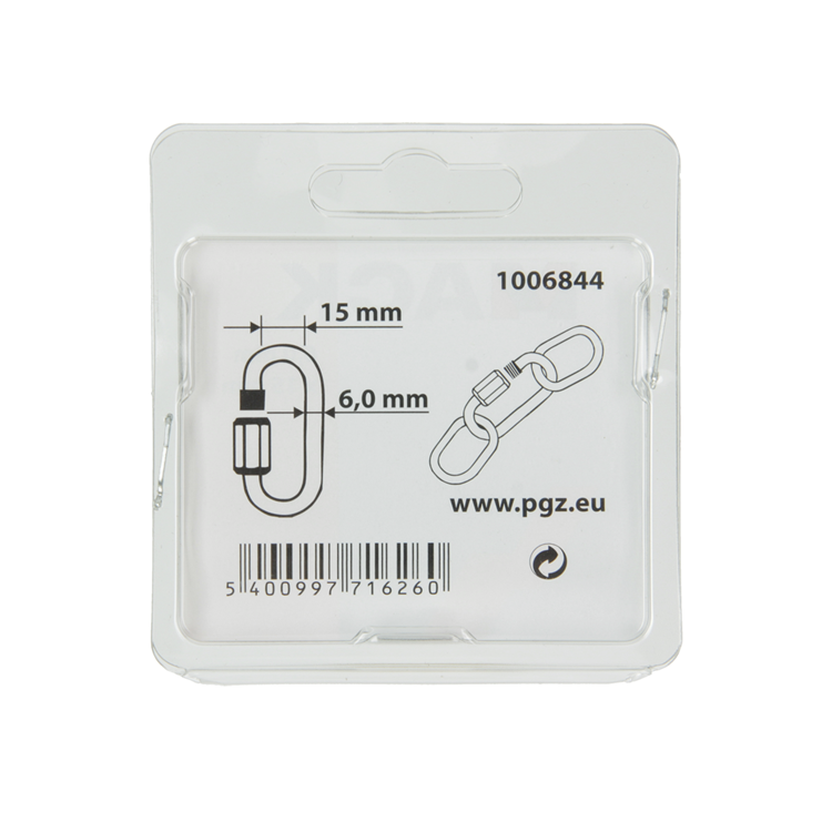 Afbeelding laden in galerijviewer, Mack 1006844 - 1 loze schakel verzinkt +moer bl 6mm | 5 stuks
