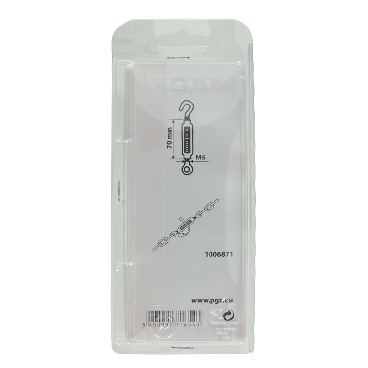 Afbeelding laden in galerijviewer, Mack 1006871 - 2 spanners: oog + haak verzinkt m5x70mm bl | 5 stuks
