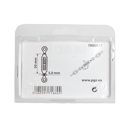 Mack 1006877 - 2spanners 2 ogen verzinkt m5x50mm bl | 5 stuks