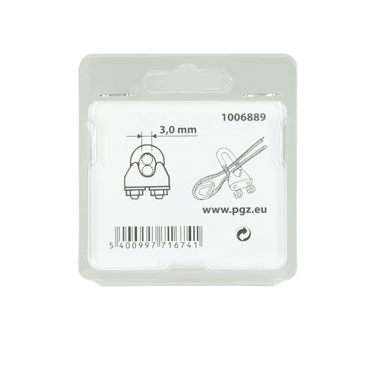 Afbeelding laden in galerijviewer, Mack 1006889 - 4 staaldraadklemmen crosby inox 3mm bl | 5 stuks
