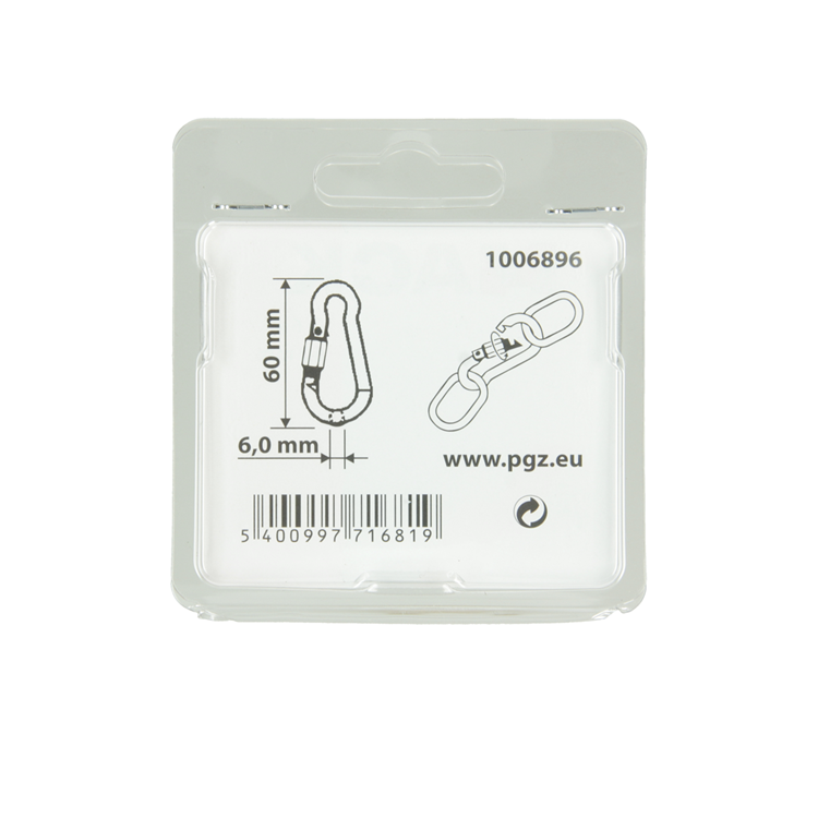 Afbeelding laden in galerijviewer, Mack 1006896 - 1 karabijnhaak+borgsl. verzinkt 6mm bl | 5 stuks
