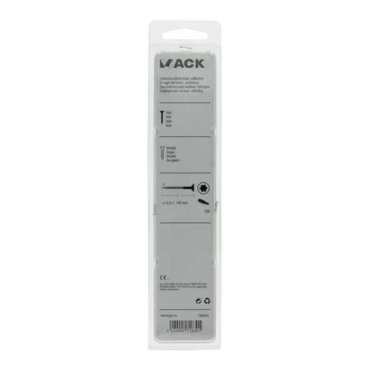 Mack 1006982 - spaanplschrf. vzkop-zelfb geelverzinkt 4st 6 x 140mm | 10 stuks
