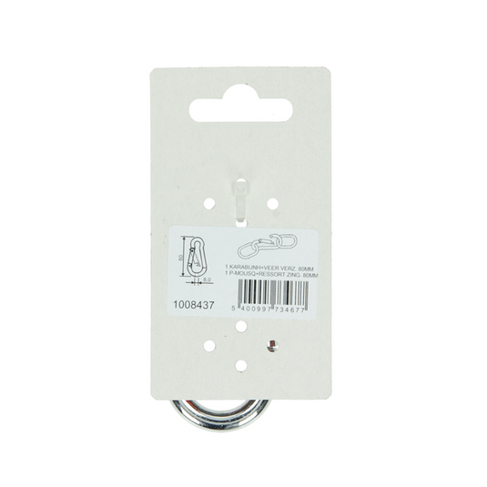 Mack 1008437 - 1 karabijnhaak + veer 8 x 80mm verzinkt | 10 stuks