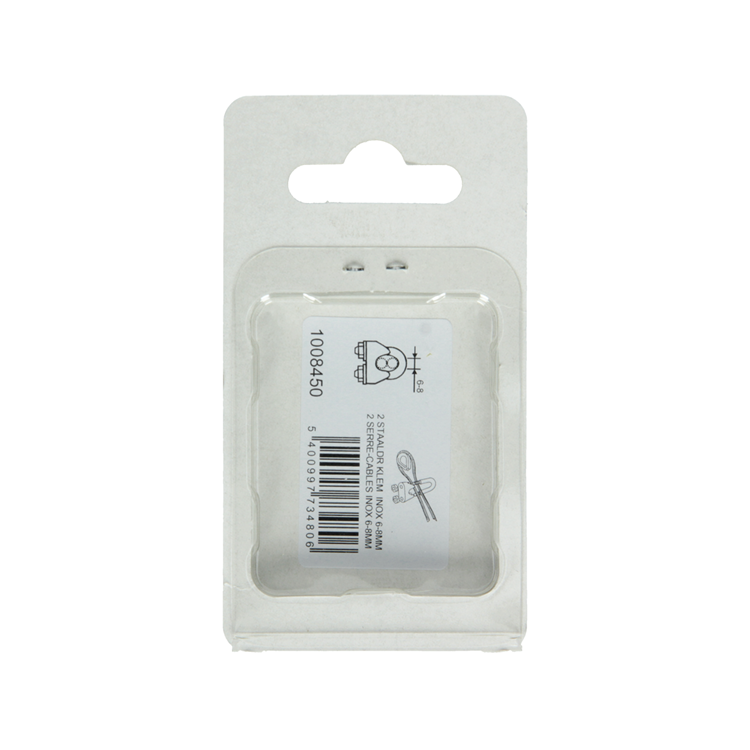 Afbeelding laden in galerijviewer, Mack 1008450 - 2 staaldraadklemmen 6-8mm inox | 10 stuks
