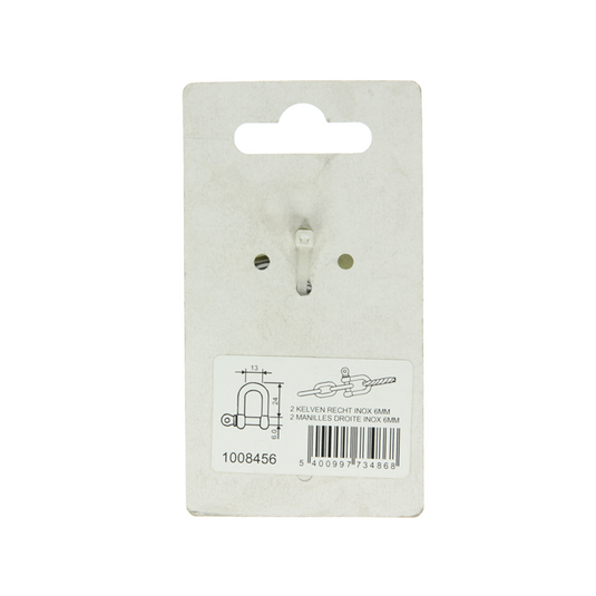 Mack 1008456 - 2 kelven recht 6mm inox | 10 stuks
