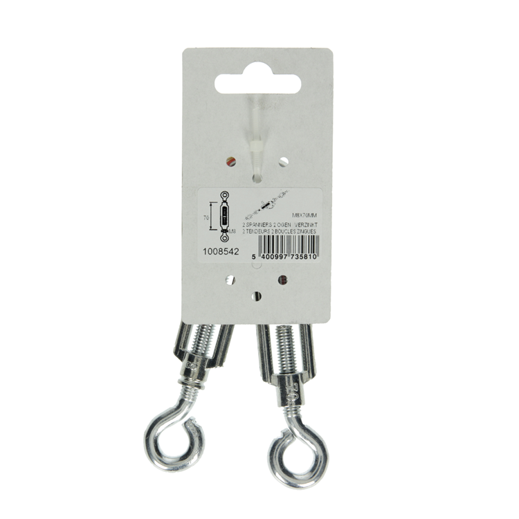 Afbeelding laden in galerijviewer, Mack 1008542 - 2 spanners 2 ogen m8 x 70mm verzinkt | 10 stuks
