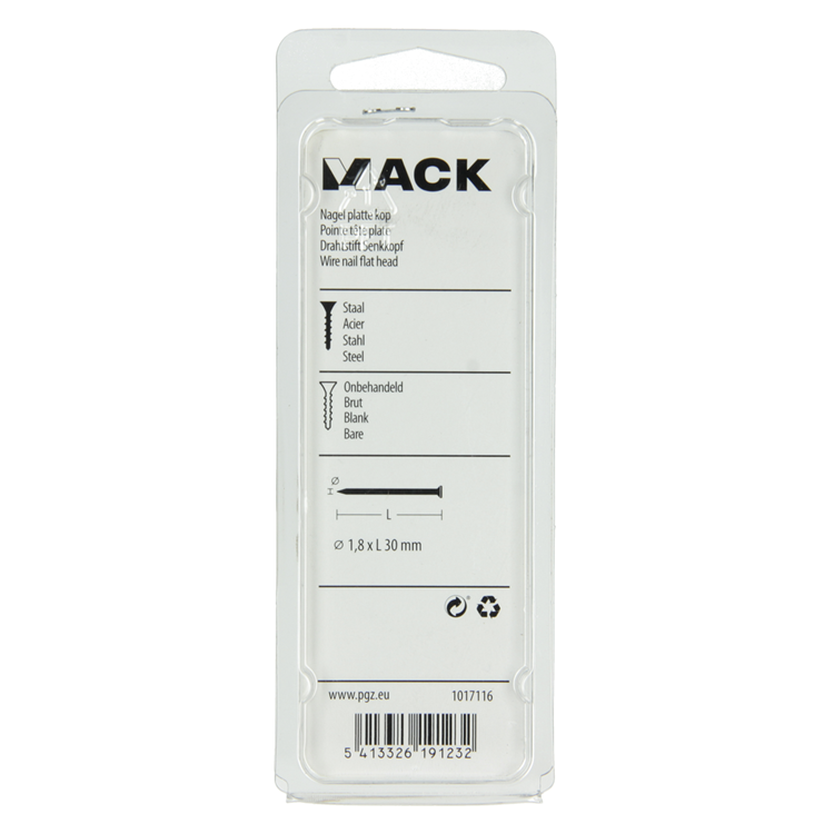 Afbeelding laden in galerijviewer, Mack 1017116 - nagel platte kop 100 gr 1,8 x 30 mm | 5 stuks
