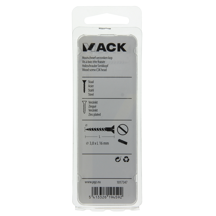 Afbeelding laden in galerijviewer, Mack 1017347 - houtschroef verzonken kop verz28 st 3,0 x 16 mm | 10 stuks
