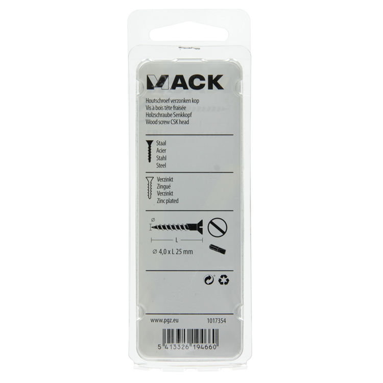 Afbeelding laden in galerijviewer, Mack 1017354 - houtschroef verzonken kop verz20 st 4,0 x 25 mm | 10 stuks

