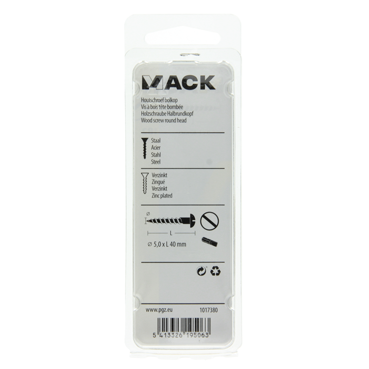 Afbeelding laden in galerijviewer, Mack 1017380 - houtschroef bolkop staal verzinkt 8 st 5,0 x 40 mm | 10 stuks

