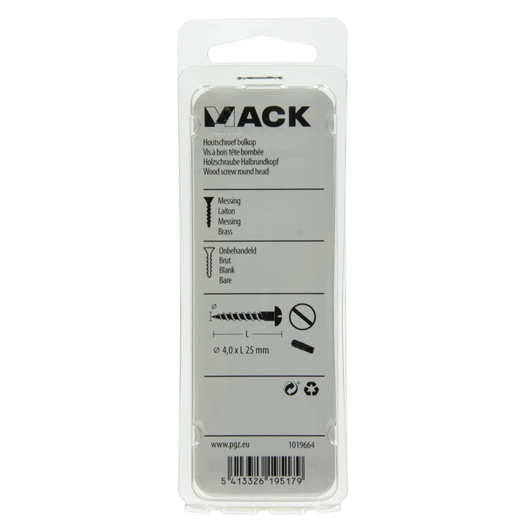 Afbeelding laden in galerijviewer, Mack 1019664 - houtschroef bolkop messing 8 st 4,0 x 25 mm | 10 stuks
