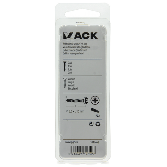 Mack 1017468 - zelfborende schroef cyl. kop verz. 35st 3,5 x 16 mm | 10 stuks