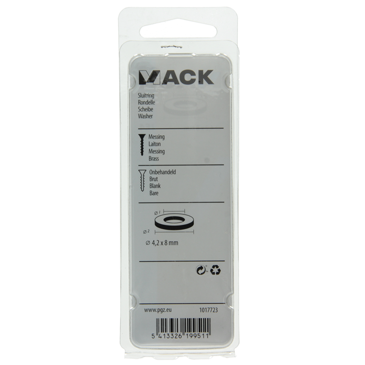 Afbeelding laden in galerijviewer, Mack 1017723 - sluitring messing 16 st 4,2 x 8 mm | 10 stuks
