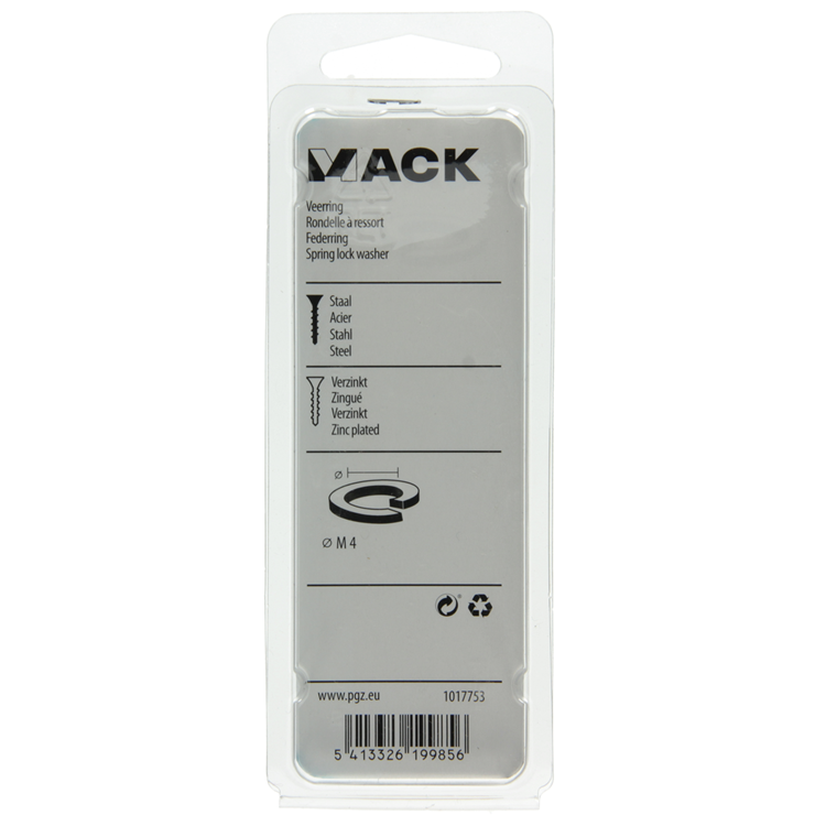 Afbeelding laden in galerijviewer, Mack 1017753 - veerring staal verz. 60st m4 | 10 stuks
